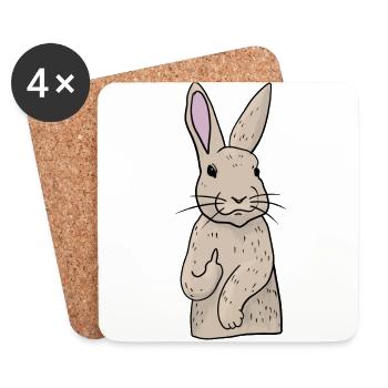 Sweet shows middle finger Funny gift - Coasters (set of 4) - white - Front