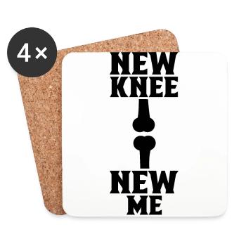 Neues Knie Neues Ich OP Operation Genesung - Untersetzer (4er-Set) - Weiß - Vorne