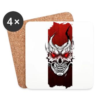 Ethereal Specter: Haunting Skull - Coasters (set of 4) - white - Front