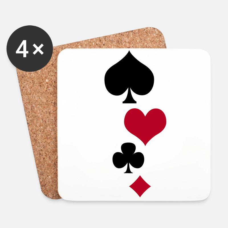 Karten 1 - Untersetzer (4er-Set) - Weiß