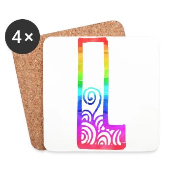 rainbow l - Coasters (set of 4) - white - Front