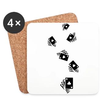 Icône de carte - Dessous de verre (lot de 4) - blanc - Devant