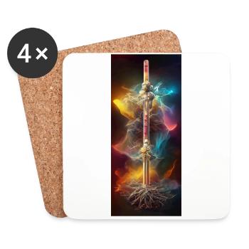 As d’épées - Dessous de verre (lot de 4) - blanc - Devant