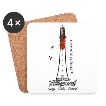 Yttergrund lighthouse, Wings, textiles and gifts - Coasters (set of 4) - white - Front