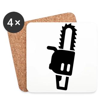 Chainsaw Icon Icon - Coasters (set of 4) - white - Front