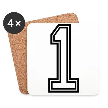 1 Zahl symbol - Untersetzer (4er-Set) - Weiß - Vorne