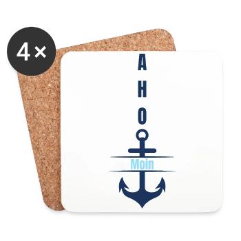 AHOI Anker Moin Maritim Nordsee - Untersetzer (4er-Set) - Weiß - Vorne