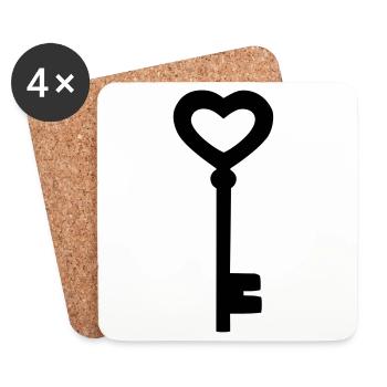 The heart key - Coasters (set of 4) - white - Front