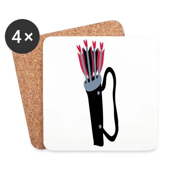 Archery quiver and arrows design by Patjila - Coasters (set of 4) - white - Front