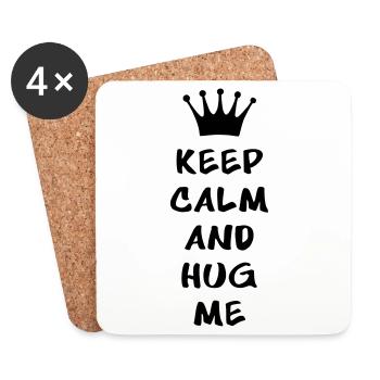 KEEP CALM AND HUG ME - Untersetzer (4er-Set) - Weiß - Vorne