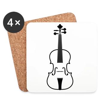 violon - Dessous de verre (lot de 4) - blanc - Devant