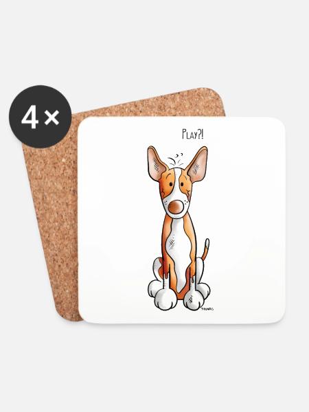 Podenco Play - Untersetzer (4er-Set) - Weiß