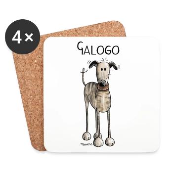 Cute Galgo Espanol - Dog - Spanish Greyhound - Coasters (set of 4) - white - Front