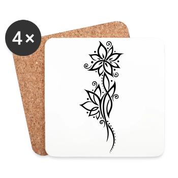 Fleur de lotus fleur de lotus yoga - Dessous de verre (lot de 4) - blanc - Devant