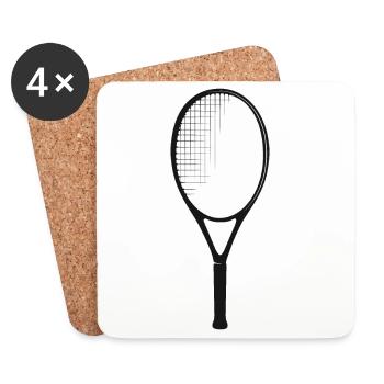 raquette de tennis icône de joueur de tennis icône graphique - Dessous de verre (lot de 4) - blanc - Devant