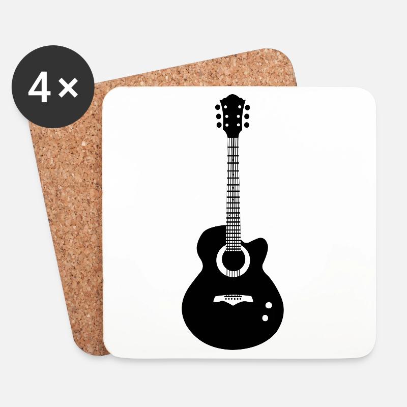 Guitar - Coasters (set of 4) - white