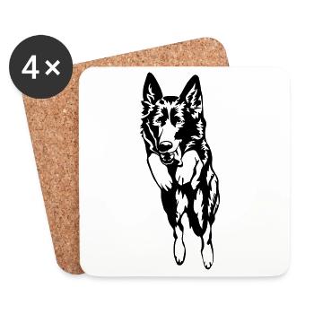 German shepherd dog - Coasters (set of 4) - white - Front
