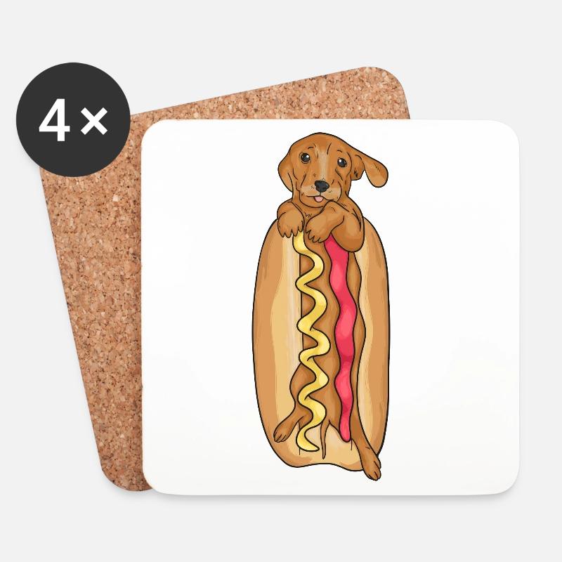 dachshund - Coasters (set of 4) - white