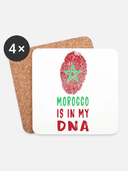 Marokko ist in meiner DNA / Geschenkidee - Untersetzer (4er-Set) - Weiß