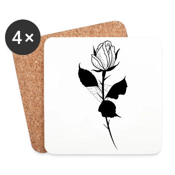 Rose tattoo - Untersetzer (4er-Set) - Weiß - Vorne