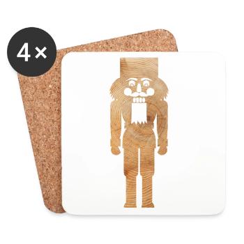 Nussknacker Holz Weihnachten Erzgebirge Natur - Untersetzer (4er-Set) - Weiß - Vorne