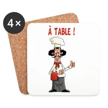 à table - Dessous de verre (lot de 4) - blanc - Devant