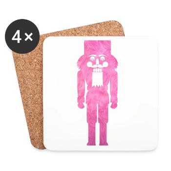 Nussknacker Plüsch flauschig Weihnachten rosa cool - Untersetzer (4er-Set) - Weiß - Vorne