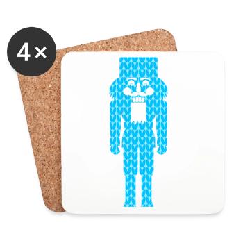 Nutcracker Knitting Pattern Pattern Blue Christmas - Coasters (set of 4) - white - Front