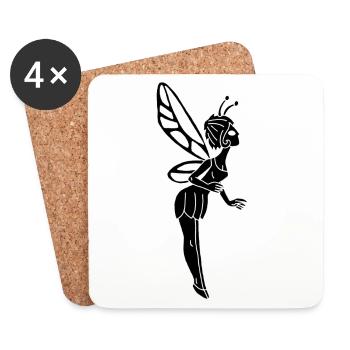 Black Lucky Fairy - Coasters (set of 4) - white - Front