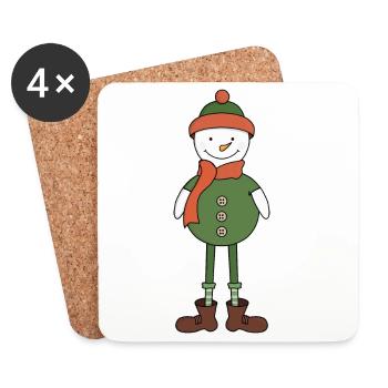 Cool Snowman - Coasters (set of 4) - white - Front
