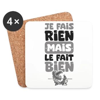 Retraite drôle je fais rein mais le fait bien - Dessous de verre (lot de 4) - blanc - Devant