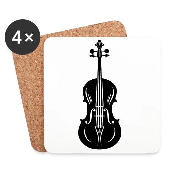 Graphic Violin - Coasters (set of 4) - white - Front