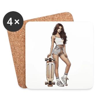 Skateuse - Dessous de verre (lot de 4) - blanc - Devant