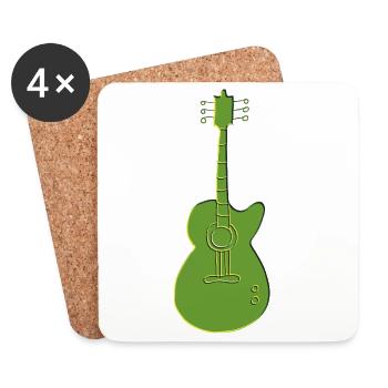 gitarre gruen relief - Untersetzer (4er-Set) - Weiß - Vorne