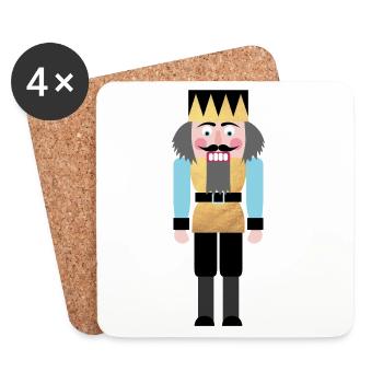 Nussknacker Gold Weihnachten Xmas Advent Figur - Untersetzer (4er-Set) - Weiß - Vorne