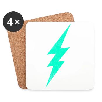Electric flash graphic on trendy H interior - Coasters (set of 4) - white - Front