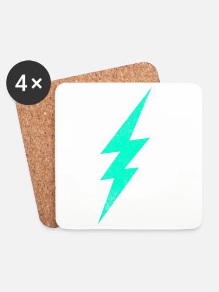 Electric flash graphic on trendy H interior - Coasters (set of 4) - white