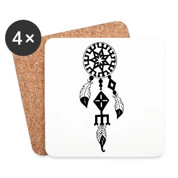 Attrape-rêve noir - Dessous de verre (lot de 4) - blanc - Devant