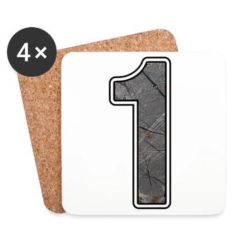 Eins Betontextur Design - Untersetzer (4er-Set) - Weiß - Vorne