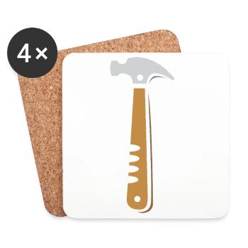 Stylish Hammer Vector - Craft Design for Pro - Coasters (set of 4) - white - Front
