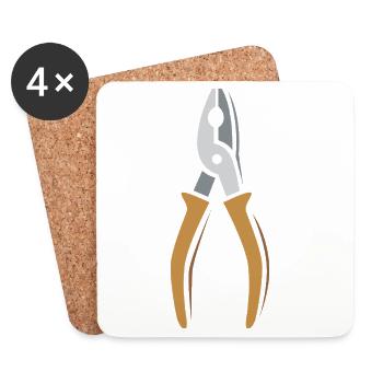 Pince vectorielle élégante – conception d’outils pour les tissages à la main - Dessous de verre (lot de 4) - blanc - Devant