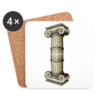 Antique column column illustration - Coasters (set of 4) - white - Front