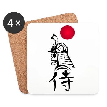 Black Samurai and Red Sun - Coasters (set of 4) - white - Front