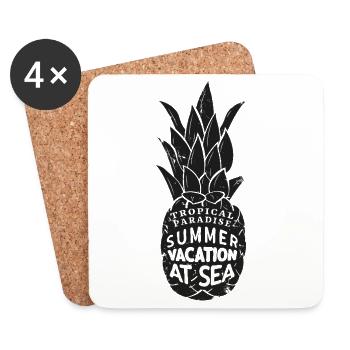 Pineapple Tropical Paradise Urlaube am Meer - Untersetzer (4er-Set) - Weiß - Vorne