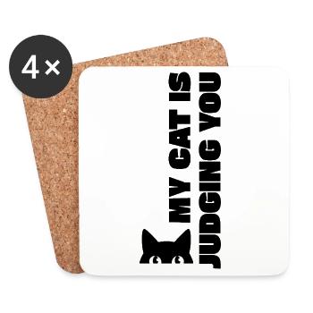 MON CHAT TE JUGE - Dessous de verre (lot de 4) - blanc - Devant