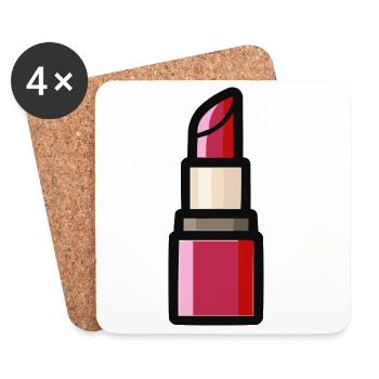 Lipstick Illustration - Coasters (set of 4) - white - Front