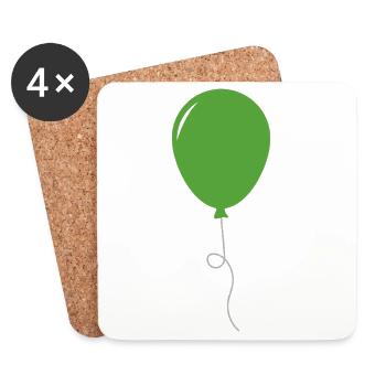 Ballon - Untersetzer (4er-Set) - Weiß - Vorne
