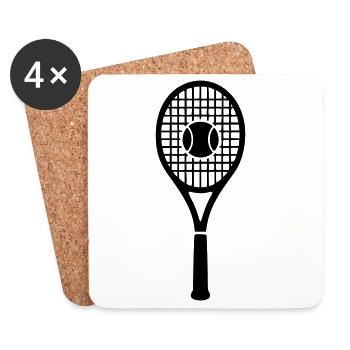 raquette_de_tennis - Dessous de verre (lot de 4) - blanc - Devant