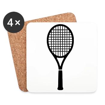 raquette_de_tennis_2 - Dessous de verre (lot de 4) - blanc - Devant