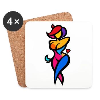 Colorful Dancer Silhouette - Coasters (set of 4) - white - Front